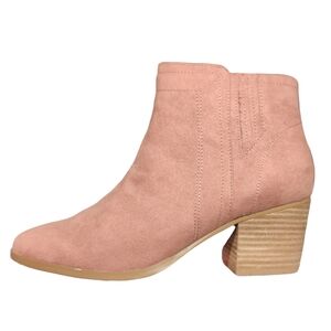 NWOT Chelsea girl woman ankle boots heels 8 suede dusty‎ pink texture
